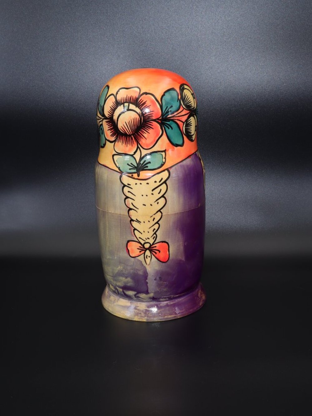 Vintage Handpainted Russian Matryoshka Nesting Doll - 8 - Picture 2 of 7